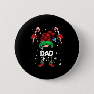 Dad Gnome Red Buffalo Plaid Matching Family Christ 6 Cm Round Badge