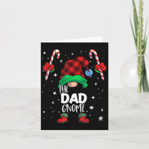 Dad Gnome Red Buffalo Plaid Matching Family Christ Card