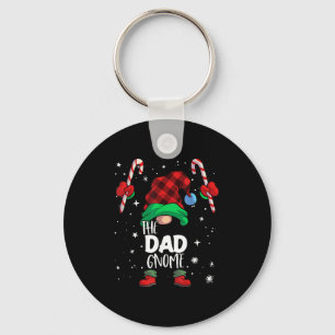Dad Gnome Red Buffalo Plaid Matching Family Christ Key Ring