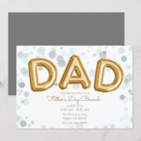 DAD Gold Balloons Father's Day Brunch Modern Grey