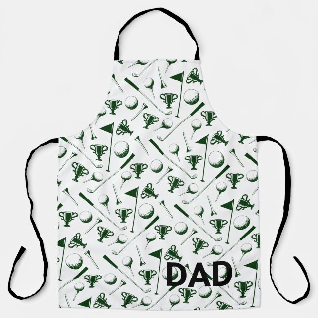 DAD Golfing Sports Fathers day Golf Course Fun Apron (Front)