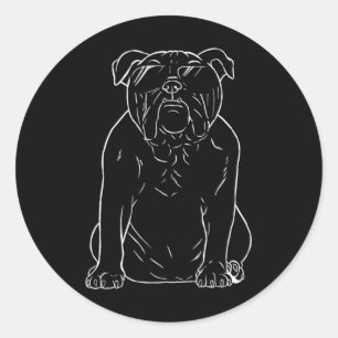 Dad Grafic Bulldog Dog With Sungles Bulldog Classic Round Sticker