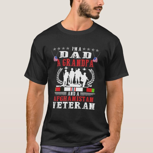 Dad Grandpa Afghanistan Veteran Vintage Mens T-Shirt (Front)