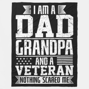 Dad Grandpa and Veteran  Best Father's day gift Fleece Blanket