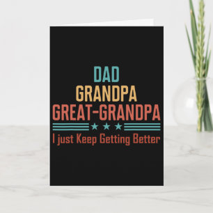 Dad Grandpa Great Grandpa American Flag Fathers Da Card