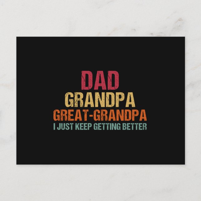 Dad Grandpa Great Grandpa Fathers Day Postcard (Front)