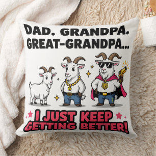 Dad Grandpa Great-Grandpa GOAT Evolution Gift Cushion