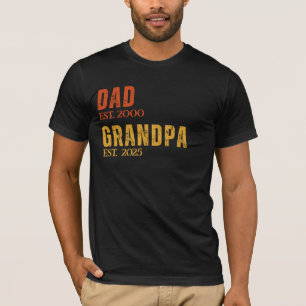 Dad Grandpa Personalised Est. Year Retro Custom T-Shirt