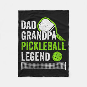 Dad grandpa pickleball legend player funny pickle fleece blanket