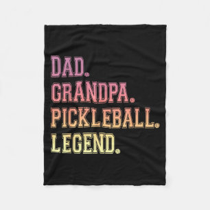 Dad grandpa pickleball legend player funny pickle fleece blanket