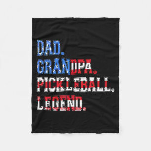 Dad grandpa pickleball legend player funny pickle fleece blanket