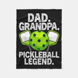Dad grandpa pickleball legend player funny pickle fleece blanket