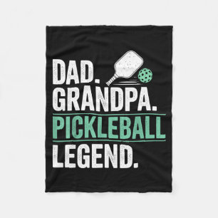 Dad grandpa pickleball legend player funny pickle fleece blanket
