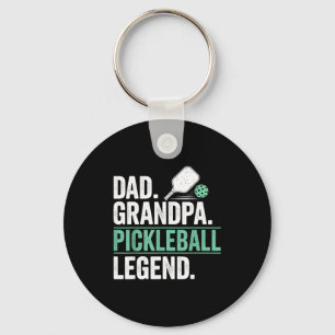 Dad grandpa pickleball legend player funny pickle key ring
