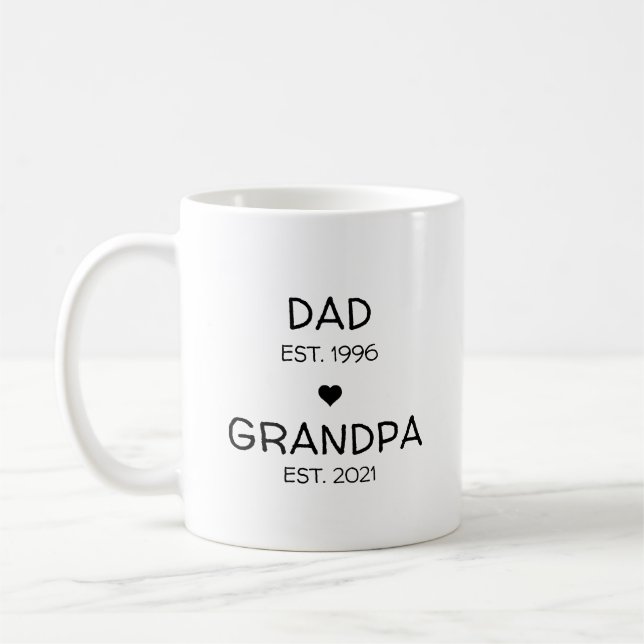 Dad Grandpa Pregnancy Announcement Baby Reveal Coffee Mug (Left)
