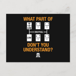 Dad Grandpa Truck Driver Trucker Shift Gears What  Postcard