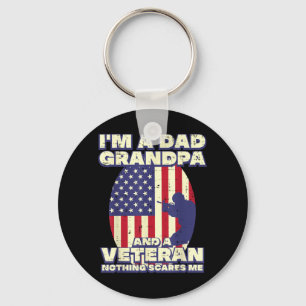 Dad Grandpa Veteran Flag Fathers Grandparent Day Key Ring