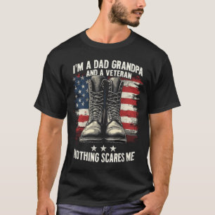 Dad Grandpa Veteran Patriotic Fathers Day T-Shirt