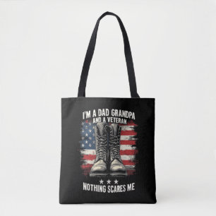 Dad Grandpa Veteran Patriotic Fathers Day Tote Bag