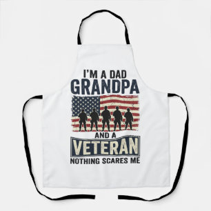 Dad Grandpa Veteran Patriotic Vintage Shirt Design Apron