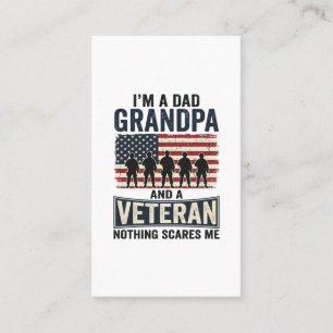Dad Grandpa Veteran Patriotic Vintage Shirt Design Business Card