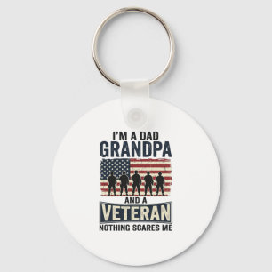 Dad Grandpa Veteran Patriotic Vintage Shirt Design Key Ring