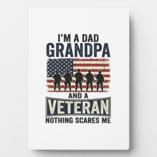 Dad Grandpa Veteran Patriotic Vintage Shirt Design Plaque