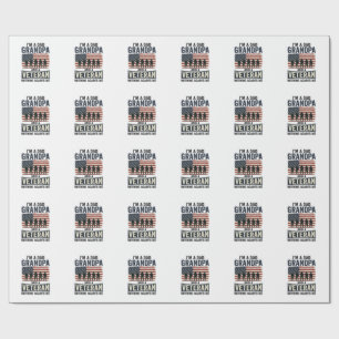 Dad Grandpa Veteran Patriotic Vintage Shirt Design Wrapping Paper