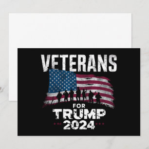Dad Grandpa Veterans For Trump 2024 American Flag  Invitation