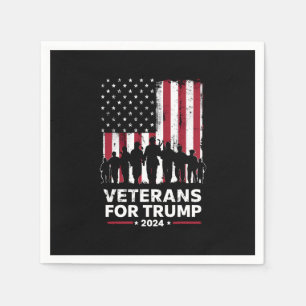 Dad Grandpa Veterans For Trump 2024 American Flag Napkin