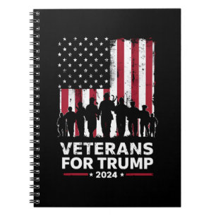Dad Grandpa Veterans For Trump 2024 American Flag Notebook