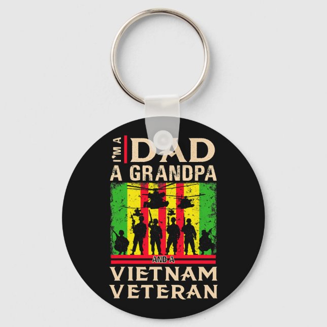 Dad Grandpa Vietnam Veteran Shirts veteran fathers Key Ring (Front)