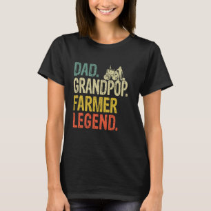 Dad Grandpop Farmer Legend Cool Retro T-Shirt
