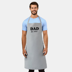 Dad grey & black Custom Established date modern Apron
