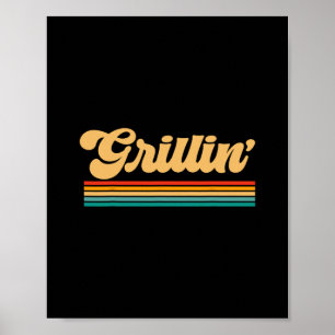 Dad Grilling Bbq Cooking Chef Poster