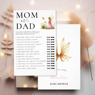 Dad Guess Who Baby Shower Game Fairy Princess Flyer