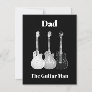 Dad guitar man simple funny monochromatic card
