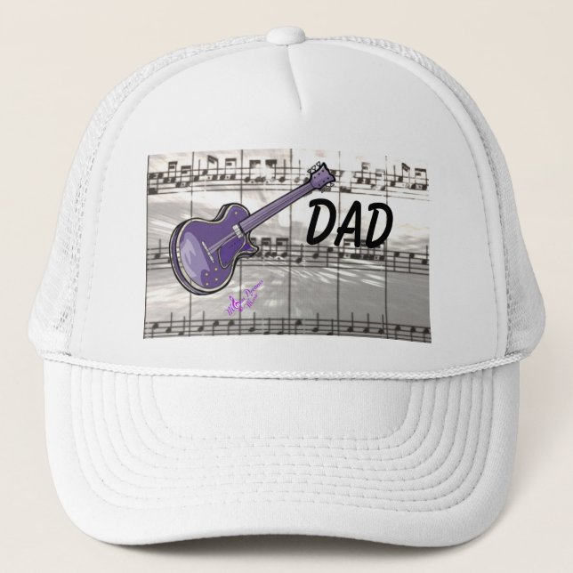Dad Guitar & Music Trucker Hat (Front)