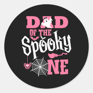 Dad Halloween 1st Birthday Matching Family Spooky Classic Round Sticker