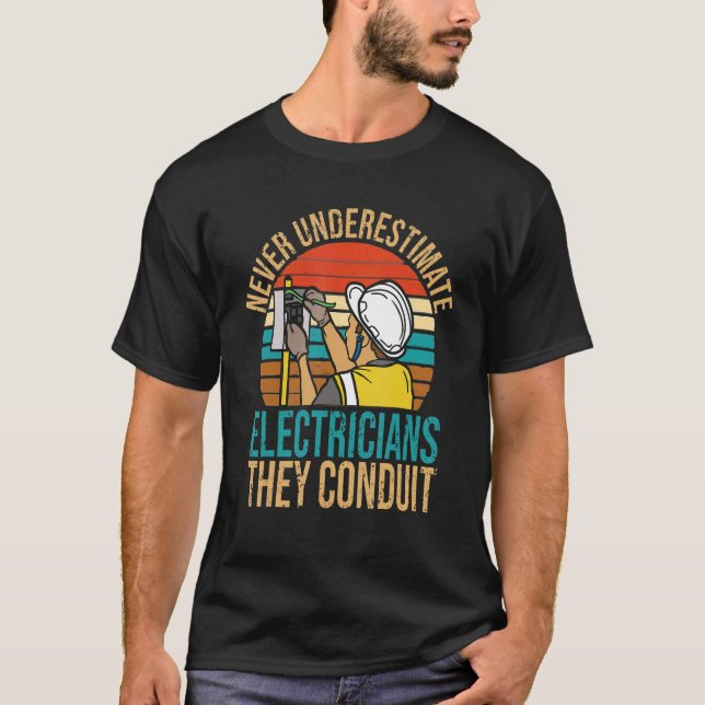   Dad Handyman Electricians Conduit electrical eng T-Shirt (Front)