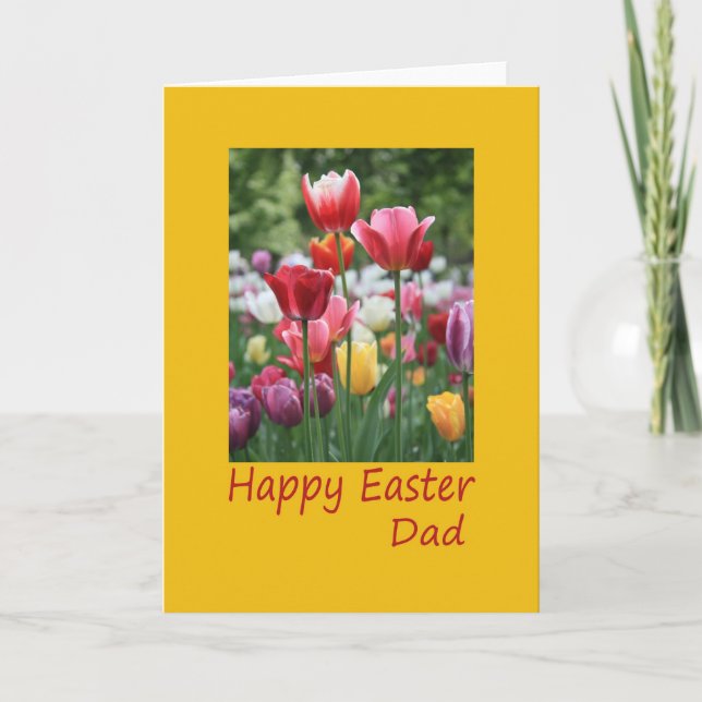 Dad Happy Easter Tulip card (Front)