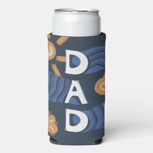 Dad - Happy Father's Day Navy Blue Seltzer Can Cooler