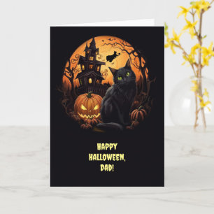 Dad Happy Halloween Customisable Text Fun Witch  Card