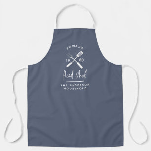 Dad head chef bbq grill Christmas birthday modern  Apron