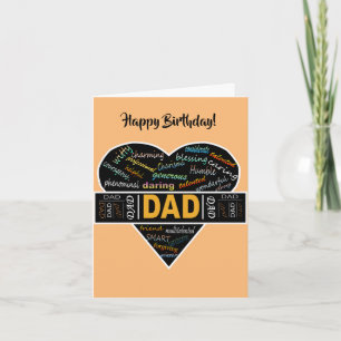 Dad Heart African American Birthday  Card