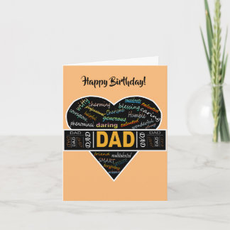 Dad Heart African American Birthday  Card