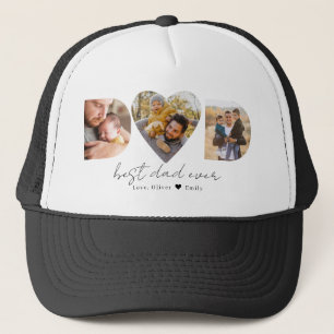 Dad Heart Photo Collage Trucker Hat