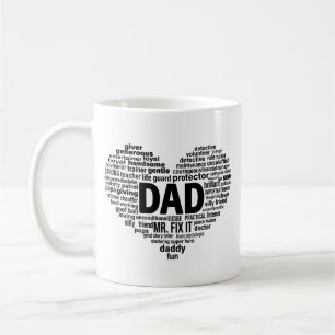Dad Heart Word Art Meaningful Fathers Day Mug