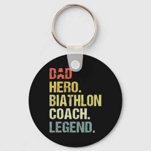 Dad Hero Biathlon Coach Funny Biathlon Coach Humou Key Ring
