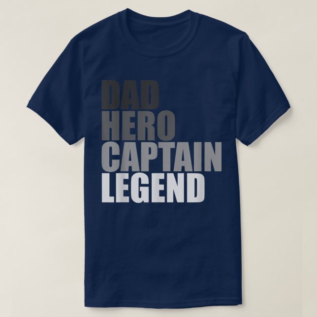 Dad Hero Captain Legend Funny Boating Sailing Boat T-Shirt (Design Front)